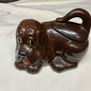 Vintage 1970’s Ceramic Hound Dog Cookie Jar 10”